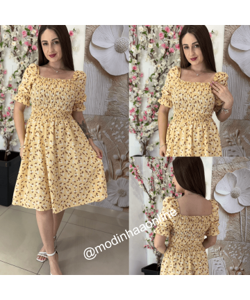 Vestido Flor Bege